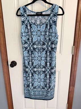 R & M Richards Blue Sheath Dress 2 piece set 12P